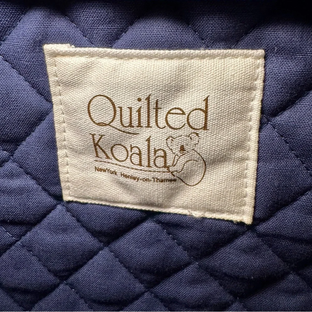 Quilted Koala Oversized Blue geometric Print Quilted Tote Double‎ Straps
